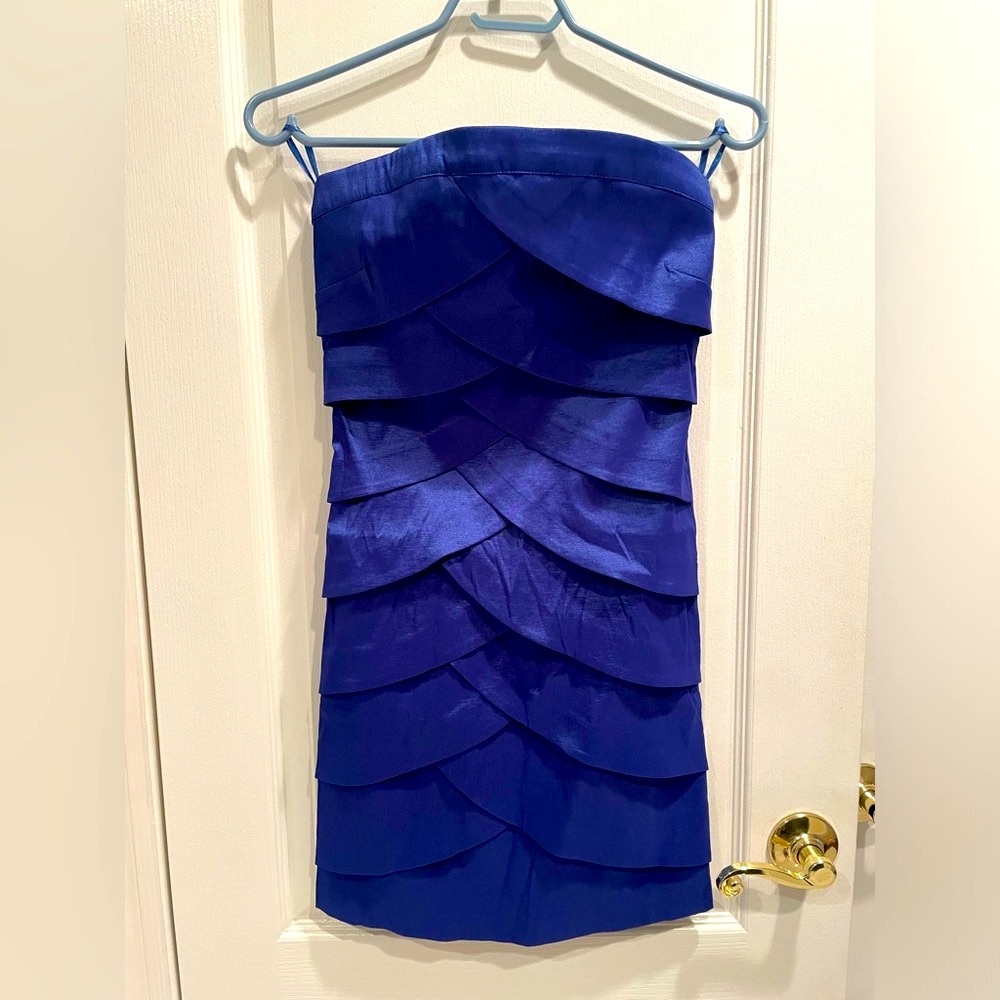 Dynamite Strapless Layered Blue Dress